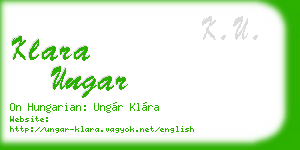 klara ungar business card