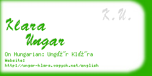 klara ungar business card